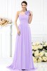 Robe demoiselle d'honneur plissage avec fleurs avec chiffon ligne a au drapée - 17