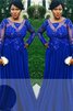 Langärmeliges Prinzessin A-Linie Ballkleid mit Applikation für Übergröße - 1