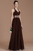 Normale Taille A-Line Ärmelloses Bodenlanges Brautjungfernkleid aus Chiffon - 12