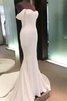 Robe de mariée en salle élégant de traîne moyenne plissage longue - 1