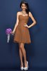 Robe demoiselle d'honneur naturel plissé bref ligne a en satin - 4