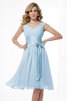 Normale Taille A-Linie Prinzessin Drapiertes Brautjungfernkleid aus Chiffon - 17