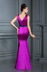 Vestido de Dama de Honor de Corte Sirena de Hasta el suelo de Escote en V - 2