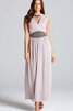 Moderno Vestido de Dama de Honor en Gasa de Largo de Espalda con ojo de cerradura - 1