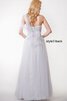 Robe demoiselle d'honneur mode ceinture bandouliere spaghetti en tulle col en forme de cœur - 7