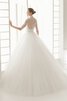 Robe de mariée delicat vintage moderne avec gaze de col haut - 2