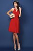 Natürliche Taile Chiffon Nackenband A-Line Kurzes Brautjungfernkleid - 21