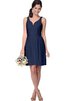 Robe demoiselle d'honneur v encolure avec zip a-ligne manche nulle - 6