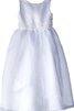 A-Line Perlenbesetztes Ärmellos Blumenmädchenkleid mit Schmetterlingsknoten - 1