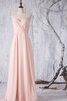 Abito da Damigella Lungo Naturale in Chiffon Cerniera con Criss-cross Senza Maniche - 1
