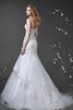 Abito da Sposa senza spalline Coda A Strascico Corto Senza Maniche Sirena in Tulle con Perline - 2