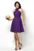 Robe demoiselle d'honneur naturel bref de col haut ligne a de princesse - 24