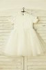 Abito da Cerimonia Bambini A-Line Lupetto Principessa Sotto Ginocchio Cerniera - 3