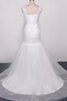Abito da Sposa Cappellino Sirena in Pizzo in Organza in pizzo in Tulle - 2