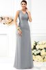 Empire Taille Enganliegendes Ärmelloses Brautjungfernkleid mit Drapierung aus Chiffon - 27