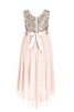 Prinzessin Paillettenbesetztes Normale Taille Bodenlanges Blumenmädchenkleid mit Blume - 2