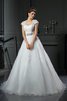 Clasico Vestido de Novia de Corte Evasé de Cremallera de Apliques de Largo - 1