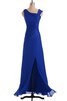 Abito da Damigella moda Spacco Anteriore con Applique in Chiffon A-Line con Increspato - 6