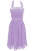 Plissiertes natürliche Taile Chiffon A-Line kurzes Brautjungfernkleid - 6