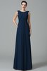 Prinzessin Gerüschtes Chiffon Anständiges Bodenlanges Brautjungfernkleid - 10