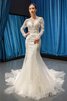 Robe de mariée avec manche longue encolure ronde élégant textile en tulle luxueux - 6