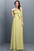 One Schulter A-Line Anständiges Brautjungfernkleid aus Chiffon mit Empire Taille - 8