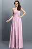 Prinzessin A Linie Plissiertes Bodenlanges Brautjungfernkleid aus Chiffon - 22