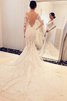 Vintage Lange Ärmeln Sweep Zug Meerjungfrau Stil Extravagantes Brautkleid - 2