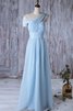 Abito da Damigella retro alta vita Fuori dalla spalla A-Line in Chiffon Senza Maniche - 1