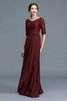 Abito mamma Sposa A-Line Principessa con Mezze Maniche A Terra in Chiffon - 4