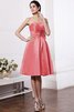 A Linie Elastischer Gewebter Satin Normale Taille Knielanges Kurzes Brautjungfernkleid - 28