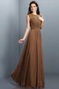 Prinzessin A Linie Plissiertes Normale Taille Brautjungfernkleid mit Drapierung - 4