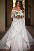 Abito da Sposa Senza Maniche moda Lungo con Maniche Lunghe sexy Coda A Strascico Cappella - 1