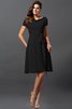 Robe demoiselle d'honneur courte de princesse avec zip en chiffon a-ligne - 4