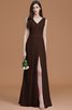 Robe demoiselle d'honneur naturel ruché avec chiffon ligne a manche nulle - 13