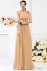 Reißverschluss Chiffon Sittsames Brautjungfernkleid ohne Ärmeln mit Blume - 12