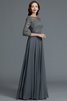 Prinzessin A-Linie Normale Taille Bodenlanges Brautmutterkleid aus Chiffon - 7