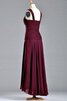 Robe demoiselle d'honneur naturel plissage de col bateau a-ligne avec chiffon - 2