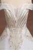 Robe de mariée enchanteur cordon de traîne mi-longue avec perle jusqu'au sol - 4