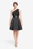 Plissiertes Ein Schulter mini Brautjungfernkleid - 20