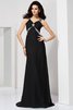 Abito da Sera Naturale Schiena Nuda in Chiffon Largo Bretelle Spazzola Treno - 1