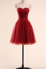 Vestido de Dama de Honor de Corte-A en Gasa de Corto de Escote Corazón de Sin mangas - 1