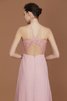 Abito da damigella in chiffon a-line anello senza maniche accattivante naturale - 8