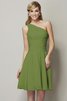 Abito da Damigella Mini in Chiffon con Increspato Naturale Monospalla - 15