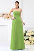 A-Linie Empire Taille Bodenlanges Anständiges Brautjungfernkleid aus Chiffon - 14