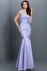 Vestido de Dama de Honor en Tafetán de Flores de Escote en V de Largo - 17