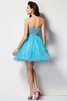 Ärmelloses Herz-Ausschnitt Prinzessin Mini Abiballkleid mit Perlen - 2