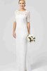 Robe de mariée romantique simple collant jusqu'au sol encolure ronde - 1