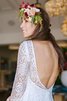 Juwel Ausschnitt hoher Ausschnitt bezauberndes bodenlanges konservatives Elegantes Brautkleid - 2