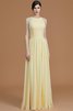 Robe demoiselle d'honneur avec zip a-ligne de princesse en chiffon manche nulle - 2